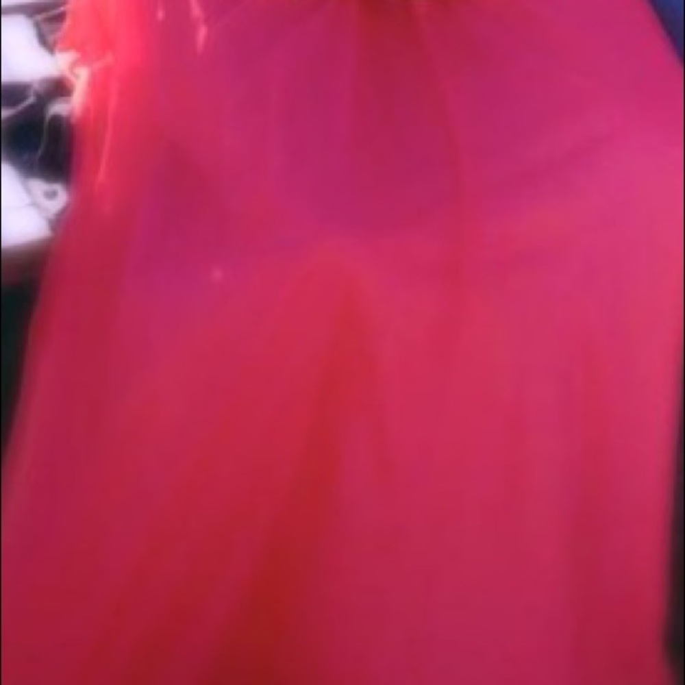 Peachy Orange organza Prom / pageant gown